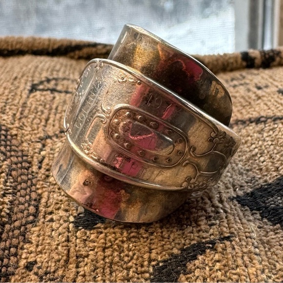 Handcrafted silver birth announcements spoon ring - Picture 9 of 14